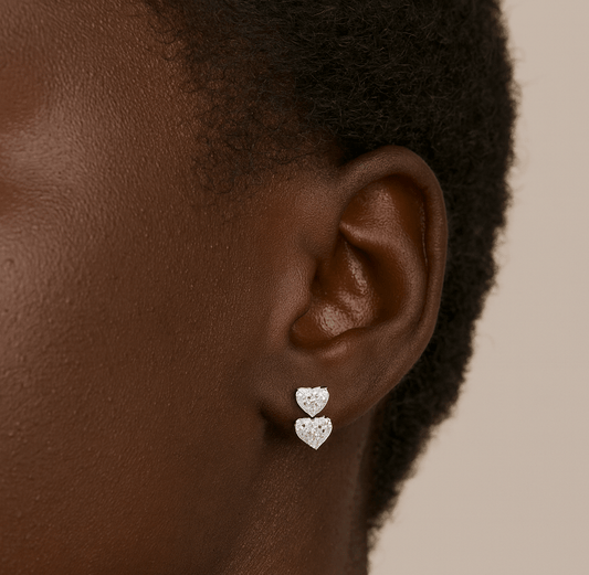 SYMI Jewel Heart Cut Moissanite Earrings - SYMI JEWEL