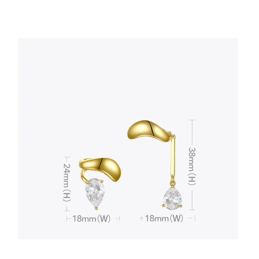 SYMI Jewel Water Droplets Ear Cuff Clip On Earrings - SYMI JEWEL