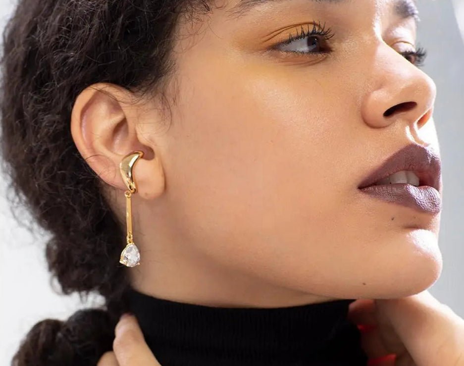 SYMI Jewel Water Droplets Ear Cuff Clip On Earrings - SYMI JEWEL