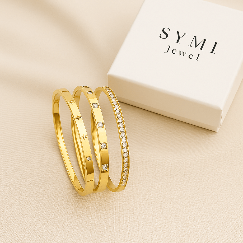 Tarnish - Free Stainless Steel Gold Bangle - SYMI JEWEL