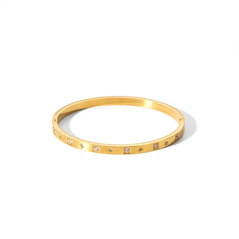 Tarnish - Free Stainless Steel Gold Bangle - SYMI JEWEL