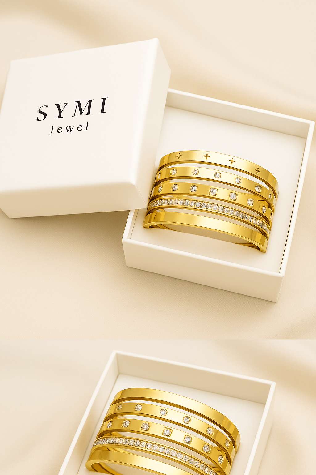 Tarnish - Free Stainless Steel Gold Bangle - SYMI JEWEL