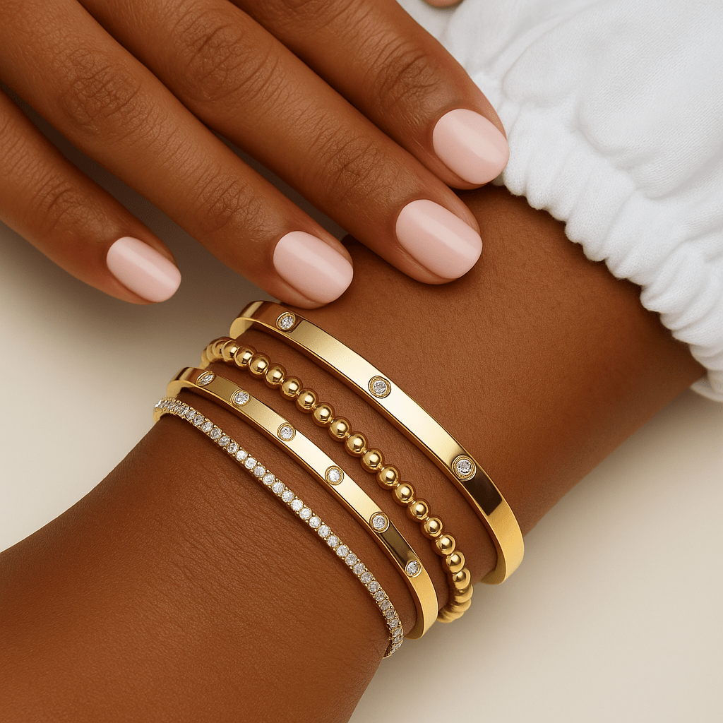 Tarnish - Free Stainless Steel Gold Bangle - SYMI JEWEL