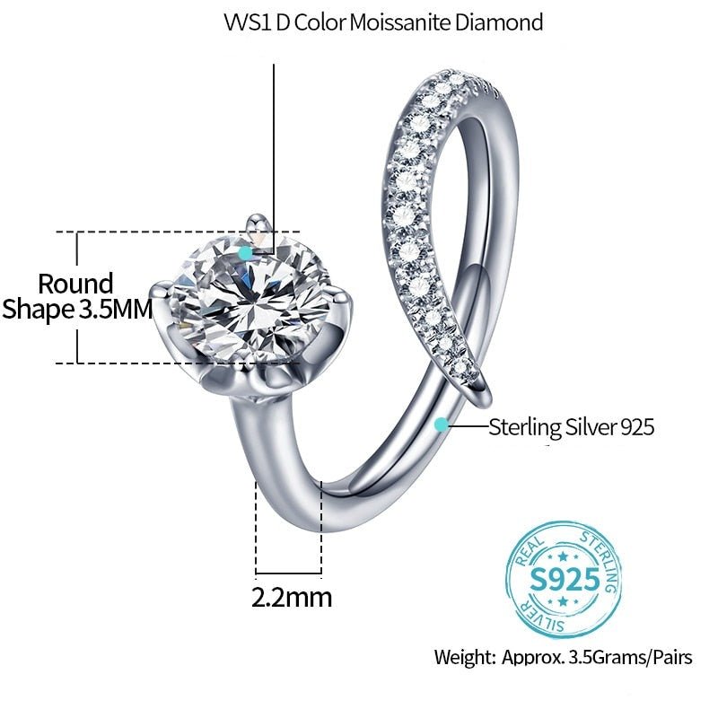 Sterling Silver Moissanite Ring 
