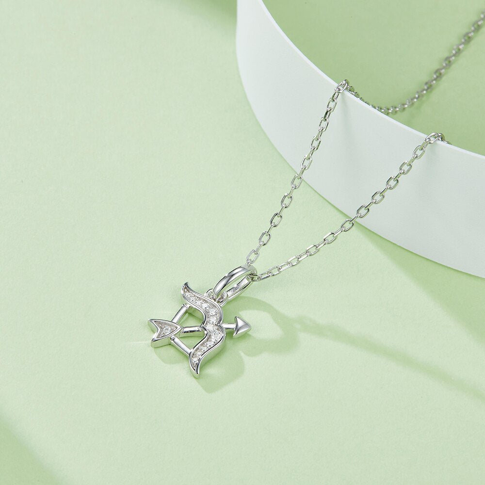 925 Sterling Silver Moissanite Zodiac Pendant Necklace - SYMI JEWEL