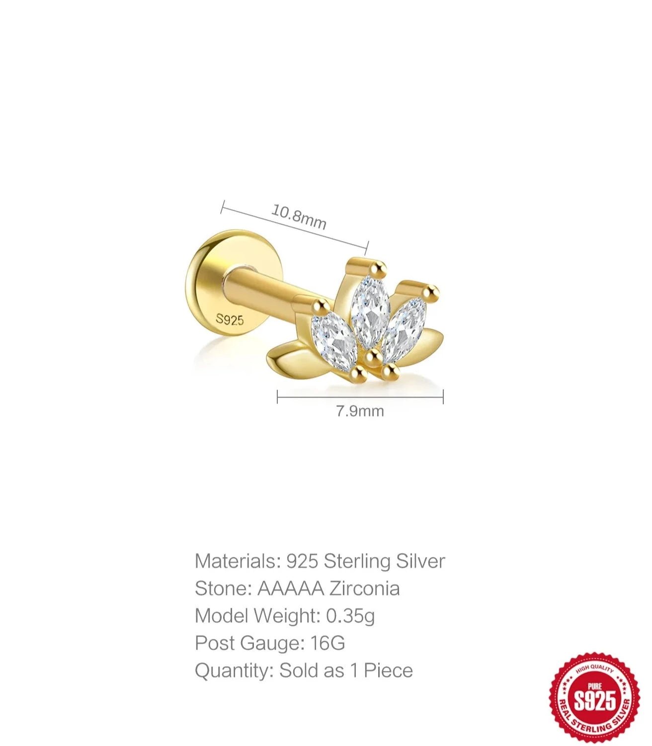 925 Sterling Silver Stud Earrings - SYMI JEWEL